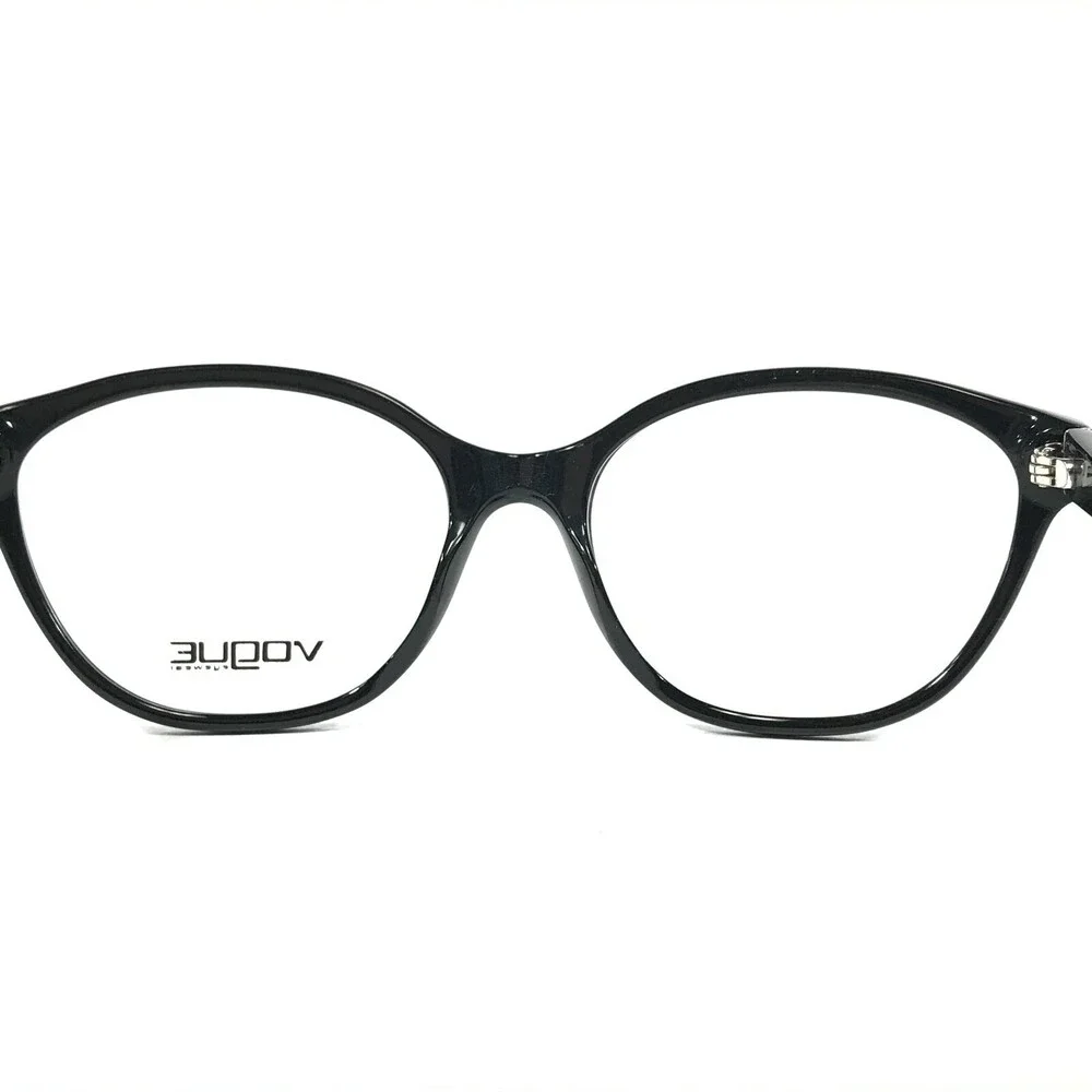 Vogue Eyeglasses Frames VO2764 W44 Black Round Side Logos 54-17-140
